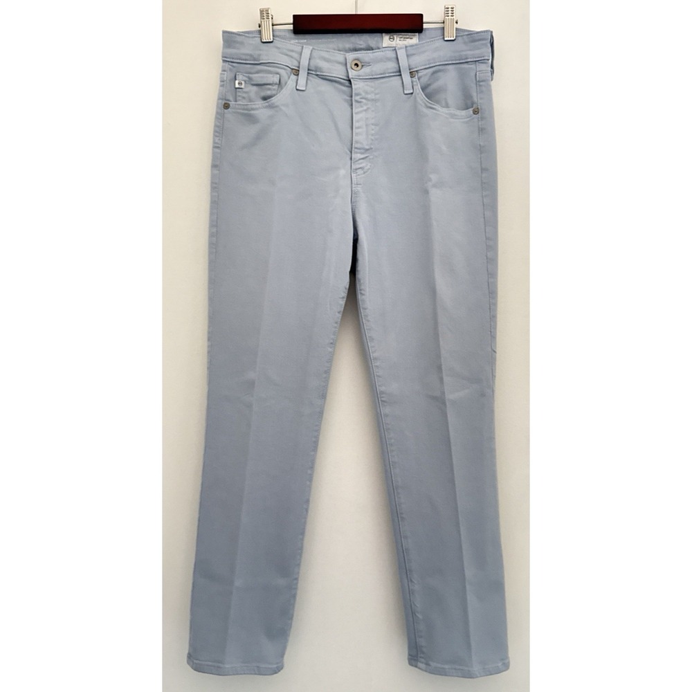 ADRIANO GOLDSMITH Capris Women 31 Blue Mary Crop High-Rise Slim Straight Zip Fly